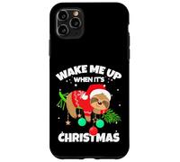 Wake Me Up When It's Christmas Funny Xmas Sloth Graphic Carcasa para iPhone 11 Pro MAX