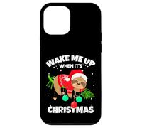 Wake Me Up When It's Christmas Funny Xmas Sloth Graphic Carcasa para iPhone 12 Mini