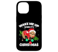Wake Me Up When It's Christmas Funny Xmas Sloth Graphic Carcasa para iPhone 14