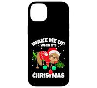 Wake Me Up When It's Christmas Funny Xmas Sloth Graphic Carcasa para iPhone 14 Plus