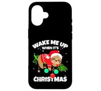 Wake Me Up When It's Christmas Funny Xmas Sloth Graphic Carcasa para iPhone 16
