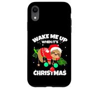 Wake Me Up When It's Christmas Funny Xmas Sloth Graphic Carcasa para iPhone XR
