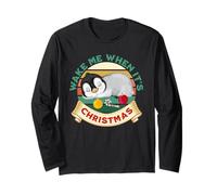 Wake Me When It's Christmas Lindo Sleeping Penguin Funny Manga Larga