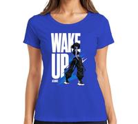 Wake Up Anime Girl Techwear Otaku Japan Y2K - Camiseta para mujer, azul, S