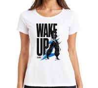 Wake Up Anime Girl Techwear Otaku Japan Y2K - Camiseta para mujer, Blanco, S