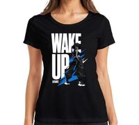 Wake Up Anime Girl Techwear Otaku Japan Y2K - Camiseta para mujer, Negro , XL