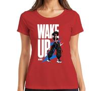 Wake Up Anime Girl Techwear Otaku Japan Y2K - Camiseta para mujer, rojo, XXL