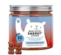 Wake Up Call Energy Vitamin - Soporte Natural de Energía con Guaraná 30 mg, Vitaminas B6, B12 y Biotina - 30 unidades (1 mes) - Sin Azúcar, Vegano - Bears with Benefits