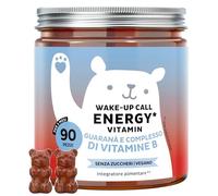 Wake Up Call Energy Vitamin - Soporte Natural de Energía con Guaraná 30 mg, Vitaminas B6, B12 y Biotina - 90 unidades (3 meses) - Sin Azúcar, Vegano - Bears with Benefits