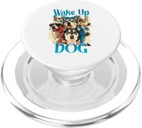 Wake Up Dog Lover Canine Collage Pop Art Gráfico PopSockets PopGrip para MagSafe