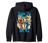 Wake Up Dog Lover Canine Collage Pop Art Gráfico Sudadera con Capucha