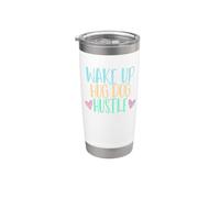 Wake Up Hug Dog Hustle Vaso térmico de acero inoxidable de doble pared