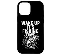 Wake Up It's Fishing Time Gráfico Divertido Pescador Carcasa para iPhone 12 Pro MAX