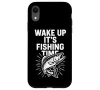 Wake Up It's Fishing Time Gráfico Divertido Pescador Carcasa para iPhone XR