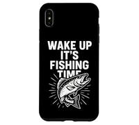 Wake Up It's Fishing Time Gráfico Divertido Pescador Carcasa para iPhone XS MAX