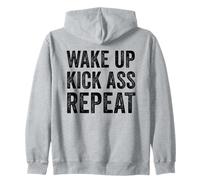 Wake Up Kick Ass Repeat Shirt Women Wake Up Kick Ass for Men Sudadera con Capucha