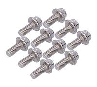 Wakects 10 Pernos de Cabeza Hexagonal con Brida de Acero Inoxidable 304 Pernos Hexagonales M5 X 10 Mm a 40 Mm Tornillos de Brida Hexagonal Exterior Pasivados para Ensamblaje de Maquinaria Uso en