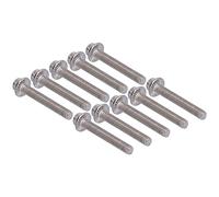Wakects 10 Pernos de Cabeza Hexagonal con Brida de Acero Inoxidable 304 Pernos Hexagonales M5 X 10 Mm a 40 Mm Tornillos de Brida Hexagonal Exterior Pasivados para Ensamblaje de Maquinaria Uso en
