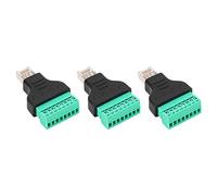 Wakects Adaptador de Terminal de Tornillo RJ45, Adaptador Hembra RJ45 de Metal Plástico de 3 Piezas a Conector de 8 Pines, Cableado EIA Tia 568B sin Soldadura, para Reparación de Conexión de Red DVR