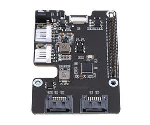 Wakects Adaptador PCIe a Serial ATA de 2 Canales, PCB PCI Express a Convertidor Serial ATA de 2 Canales con Puertos 3.0 EEPROM LED Dual para Expansión de Almacenamiento Rasp Pi 5