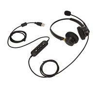 Wakects Auriculares Telefónicos ENC Reducción de Ruido, Doble Oreja USB | Micrófono HD de un puntero, control de volumen, función de silencio, impedancia de 150 Ω, cojín suave, oficina de centro