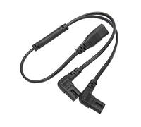 Wakects Cable IEC320 C8 a C7 Dual, Cable Divisor de Alimentación de CA de 1 Entrada y 2 Salidas con Cubierta de PVC, Retardante de Llama, Resistente Al Calor para Monitores LCD,