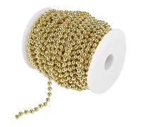 Wakects - Cadena de perlas de árbol de Navidad, 25 m, rollo de 6 mm, guirnalda de ABS decorativa para bodas, disfraces, manualidades (oro)