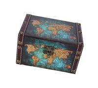 Wakects Caja de Madera Vintage Joyero, Organizador de Escritorio Grande con Patrón Tallado para Libros, Biblia, Documentos, Joyas, Accesorios Fotográficos (2208A-06-Mapa Verde)