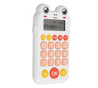 Wakects Calculadora para Niños de Pantalla LCD, Idea de, Material Amigable para la Piel, Indicaciones de Voz y Más, Juego de Matemáticas Portátiles para Aprender, Ideal para Niños en Pascua, (White)