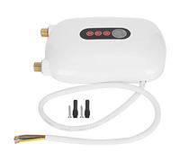 Wakects Calentador de Agua Calentador de Agua Eléctrico sin Tanque 6500 W con Pantalla LED de Temperatura ABS Latón Acero Inoxidable 95 a 131 °F para Cocina, Baño, Uso Doméstico (WHITE)