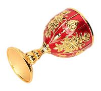 Wakects Cáliz de Oro, Aleación de Zinc Retro Patrón de Flores en Relieve Elegante Copa de Proxeneta, Copa Pequeña de Vino Vintage, Ideal para la Fiesta de la Boda del Bar de (oro rojo)