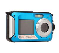 Wakects Cámara Digital Resistente Al Agua, Cámara Subacuática de Pantalla Dual de 48MP con Pantalla LCD para Snorkel y Viajes (Blue)