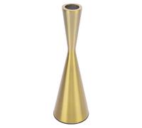 Wakects Candelabro Geométrico, Portavelas Cónico De Aluminio Dorado para Vela De 3 Cm, Acabado Cepillado, Forma Inspirada En Vidrio Vintage, Decoración De Mesa para El Hogar, Boda, Cena (S