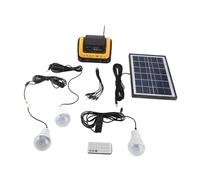 Wakects Carga Portátil del Panel Solar 6V de la Central Eléctrica 5000mAh | Generador Solar, Carcasa de ABS, Respaldo de Emergencia para Acampar, Salida USB, Radio FM, Luces LED, Teléfonos y Tabletas