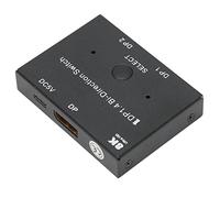 Wakects Conmutador DisplayPort 2x1, Bidireccional 8K 30Hz 4K 120Hz | Conmutador 1.4, dos entradas para un monitor, botón de selección manual, carcasa de aleación de aluminio, espacio de