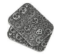 Wakects Fidget Slider Toy,Portable Metal Magnetic Poker Push Slider con Patrón de Calavera para TDAH, Autismo, Ansiedad, Alivio del estrés, 4,5 x 3,5 x 1 cm, bolsa de almacenamiento
