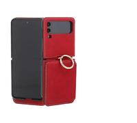 Wakects Funda de Cuero de PU para Teléfono con Ranura para Tarjeta, Soporte de Anillo, Cubierta Plegable para Teléfono, PC Más Protección de PU a Prueba de Golpes, Recortes Precisos para Viajeros