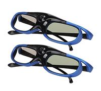 Wakects Gafas 3D Dlp Link 144Hz Recargables Obturador Activo | Marco de PC, Cine en Casa, Cable USB, Batería de 80 MAh, Frecuencia de Sincronización 96/100/120/144 Hz, Negro y Azul