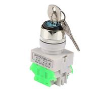 Wakects Interruptor de Llave 220V Encendido Apagado Interruptor de Llave Giratorio de 3 Posiciones 2 Llaves Enchufe de 22 Mm LAY37-20Y / 31 Interruptor de Llave 5a