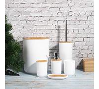 Wakects Juego de 6 Accesorios de Baño, Dispensador de Jabón, Jabonera, Soporte para Cepillo de Dientes, Taza