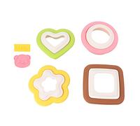 Wakects Juego de Moldes Cortadores de Sándwich de 10 Piezas, Formas Redondas de Corazón de Flores de Plástico para Niños DIY Desayuno