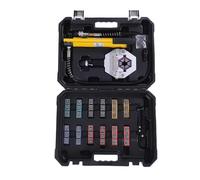 Wakects Kit de Herramientas para Engarzar Mangueras de CA Hidráulicas con Cuerpo de Aleación de Aluminio, 12 Troqueles, Fuerza 8T y Cortador de Tubos para Reparación de Mangueras de Aire