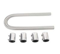 Wakects Kit de Manguera de Radiador Flexible de Acero Inoxidable, Rendimiento de Enfriamiento Mejorado, Amplia Compatibilidad, Instalación Fácil, para 1-5/8 en Mangueras con Abrazadera (SILVER)