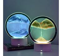 Wakects Lámpara de Mesa de Pintura de Lámpara de Mesa de Reloj de 3D de Vidrio con Luz Regulable Táctil de 7 Colores Arte de Movediza en Movimiento para Dormitorio, Sala de Estar, Decoración de (oro