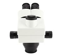 Wakects Lente de Microscopio Trinocular 7X 45X Conjunto de Ocular de Microscopio Estéreo de Vidrio WF10X 20 0.7 4.5X Zoom Cabezal Giratorio de 360 Grados para Uso en Fotografía de Inspección de