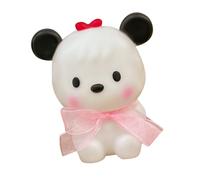 Wakects Linda Luz Nocturna, Lámpara de Noche de Dibujos Animados, Cachorro de Plástico con Cinta Rosa, Brillo Cálido, Funciona con Pilas, Fácil de Encender y Apagar, para Decoración de Cabecera de