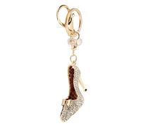 Wakects Llavero de Tacón Alto para Mujer, Colgante de Aleación con Diamantes de Imitación de Cristal, Rojo