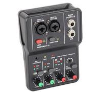 Wakects Mezclador de Audio USB de 2 Canales, Consola Mezcladora de Sonido Compacta con Alimentación de 48 V, Perfecta para Grabación y Transmisión en Casa