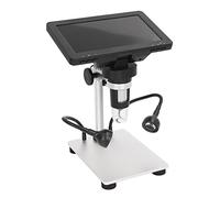 Wakects Microscopio Digital LCD de 7 Pulgadas Microscopio Electrónico con ABS y Aleación de Aluminio 1200X 1080P HD Imágenes 12 Luces LED para Soldar Monedas Inspección de Rocas Estudiantes