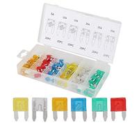 Wakects Mini Auto Vane/Wing Kit CAR Vane/Wing Surting Sobre 120pcs 5a 10a 15a 20a 25a 30a con Fusibles de Aluminio Codificados por Colores para Automóvil